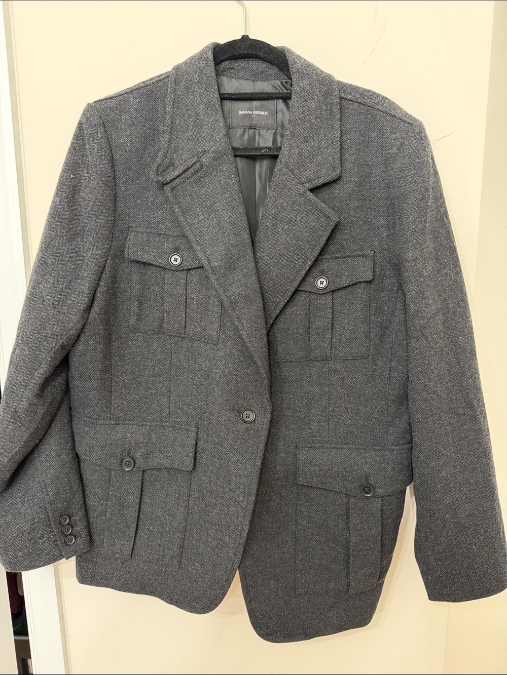 Banana Republic Gray Wool Pea Coat - Women's